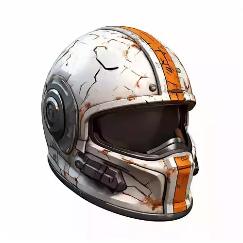Scifi Helmet Weathered Combat Gear Low-poly 3D model