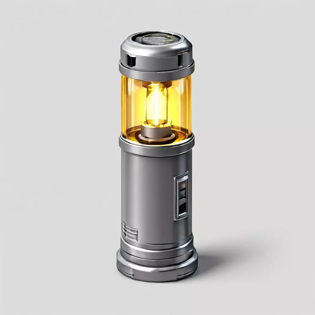 SciFi Futuristic Lamp Low-poly 3D model_0