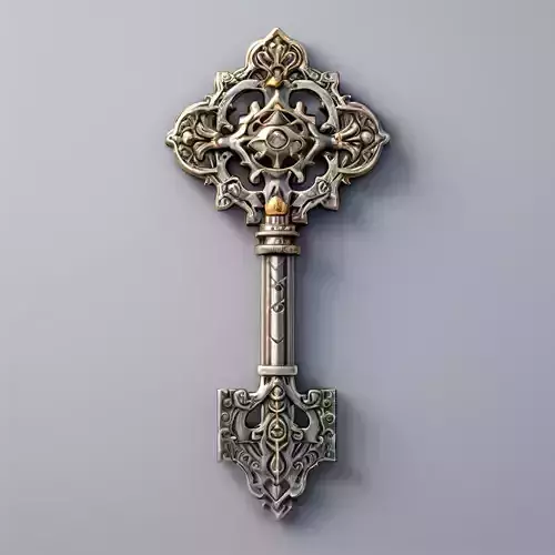 Ornate Antique Key 3D Model