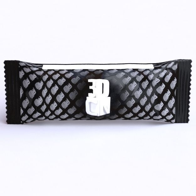 Chocolate snack bar wrapper Low-poly 3D model_4