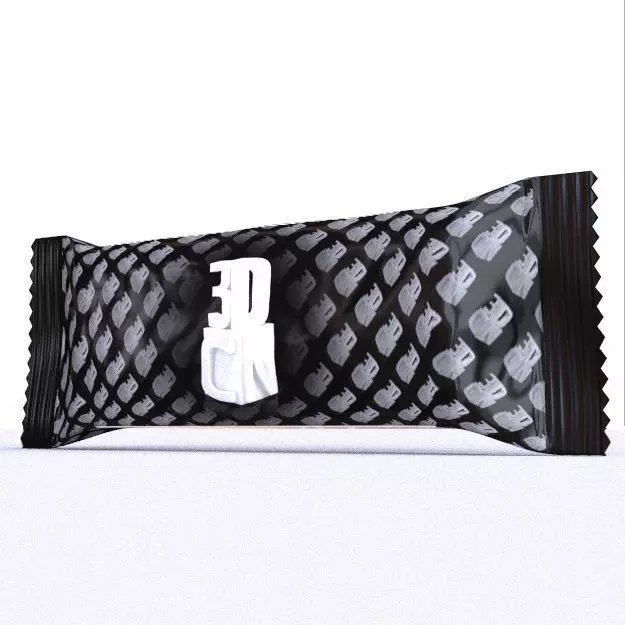 Chocolate snack bar wrapper Low-poly 3D model_0