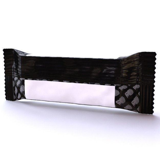 Chocolate snack bar wrapper Low-poly 3D model_2