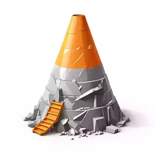 Stylized Traffic Cone Mountain 3D Model