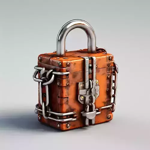Heavy Duty Metal Padlock 3D Model
