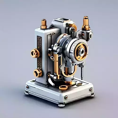 Steampunk Industrial Machine 3D Model Low-poly 3D model