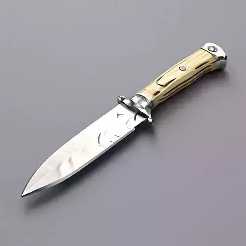 Realistic Hunting Knife 3D Model Low-poly 3D model