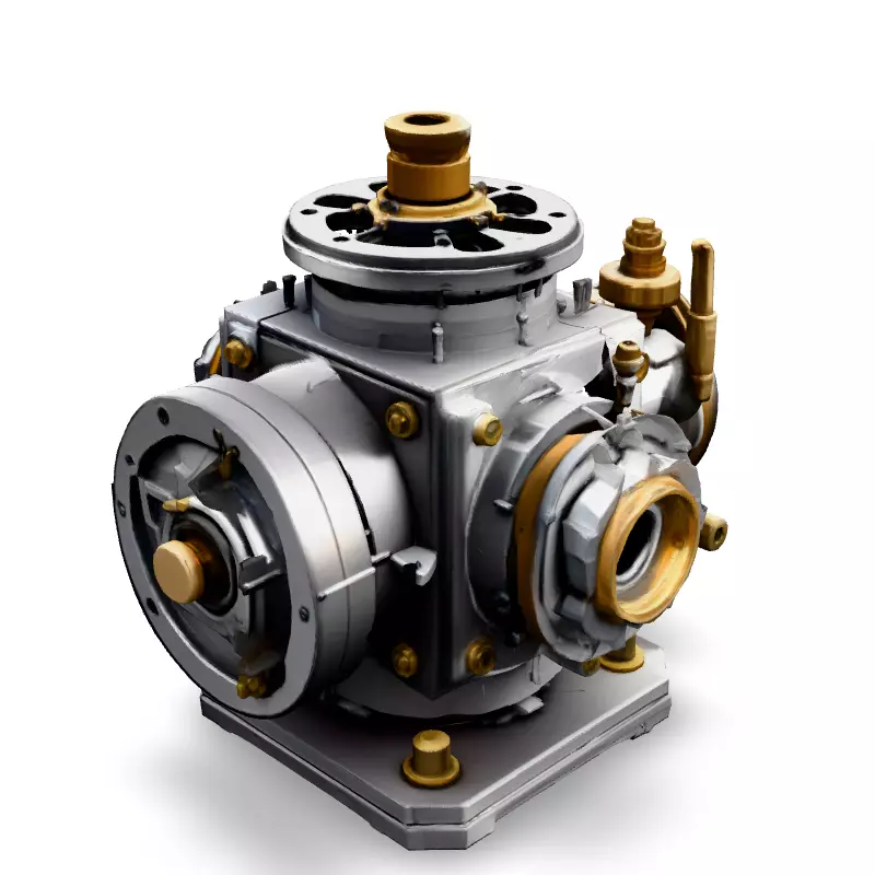 HighTech Industrial Machine Part Low-poly 3D model_2