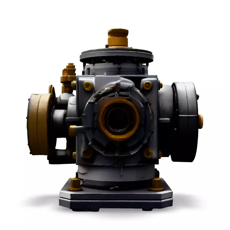 HighTech Industrial Machine Part Low-poly 3D model_6