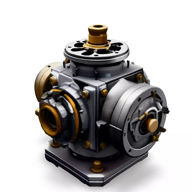 HighTech Industrial Machine Part Low-poly 3D model_5