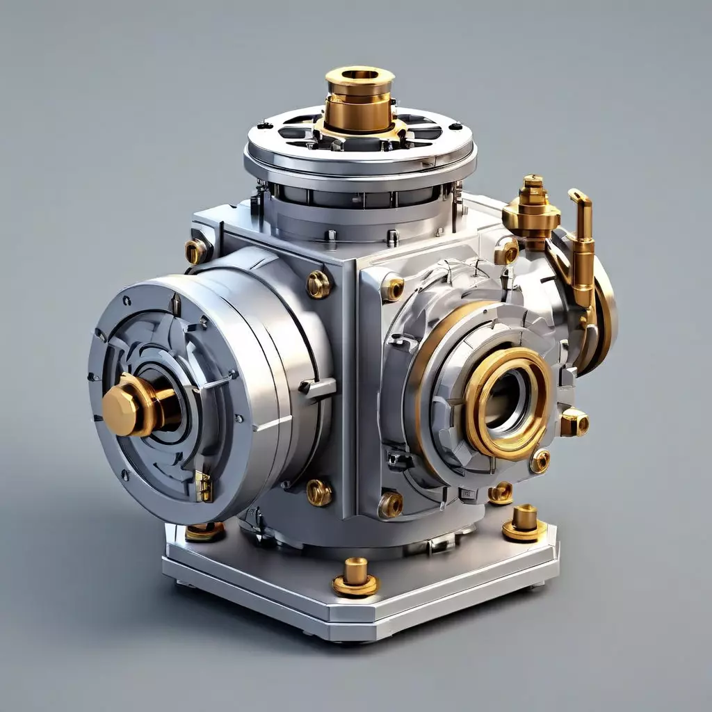 HighTech Industrial Machine Part Low-poly 3D model_0