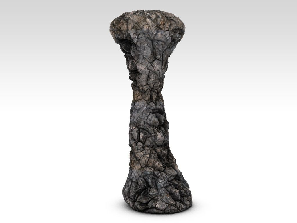 Detailed rock pillar Low-poly 3D model_3
