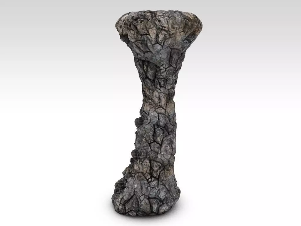 Detailed rock pillar Low-poly 3D model_0