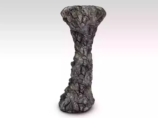 Detailed rock pillar Low-poly 3D model