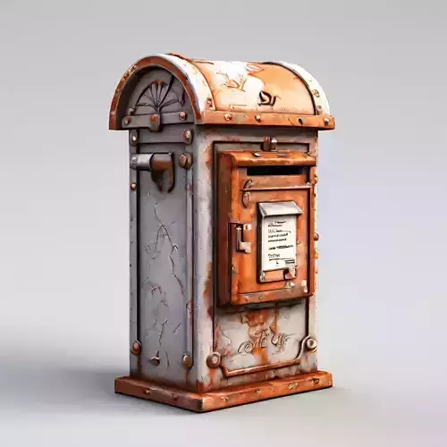 Vintage Rusty Mailbox 3D Model Low-poly 3D model