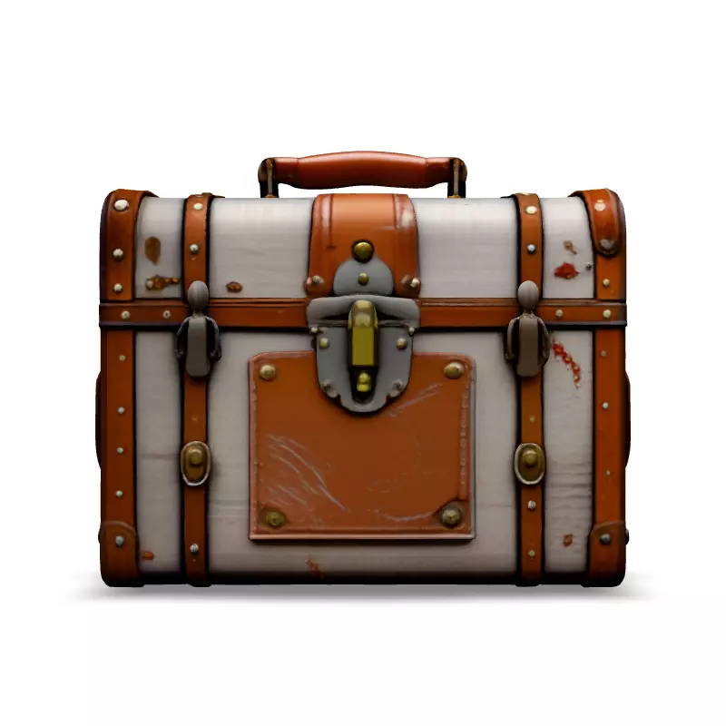 Vintage Travel Trunk 3D Model Low-poly 3D model_3