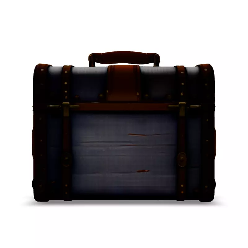 Vintage Travel Trunk 3D Model Low-poly 3D model_6