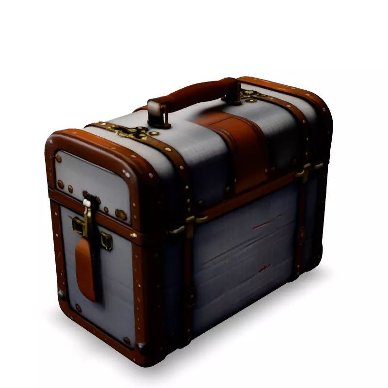 Vintage Travel Trunk 3D Model Low-poly 3D model_4
