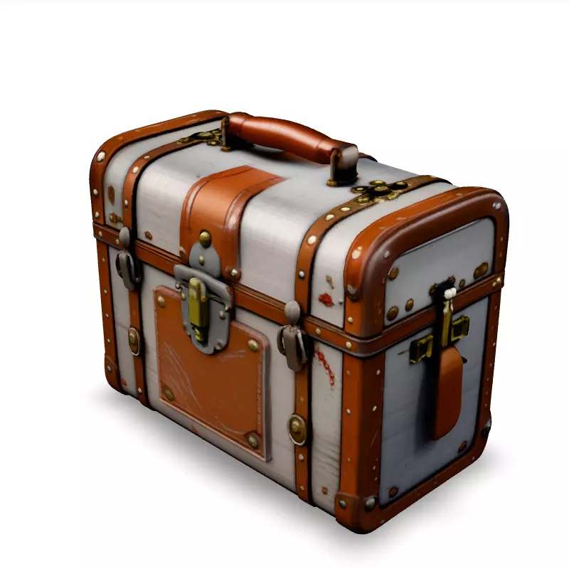 Vintage Travel Trunk 3D Model Low-poly 3D model_1