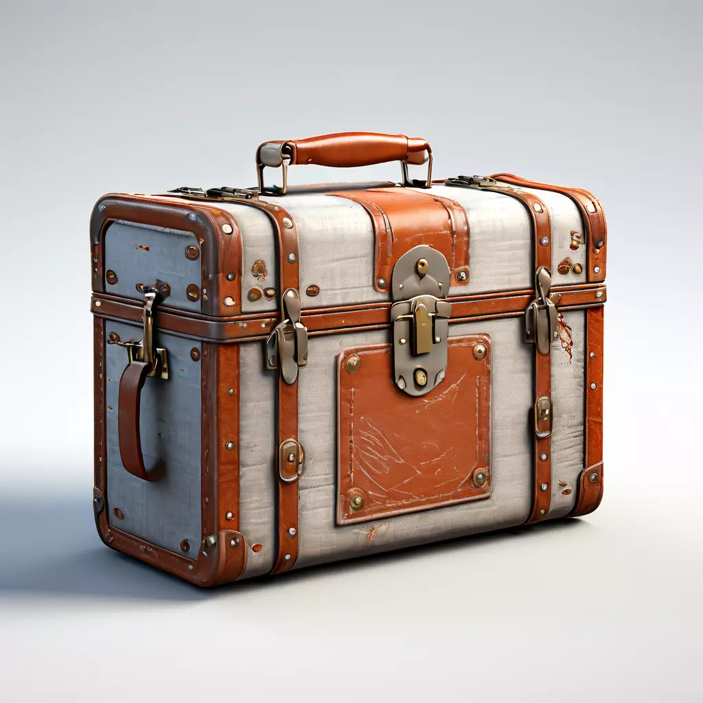 Vintage Travel Trunk 3D Model Low-poly 3D model_0