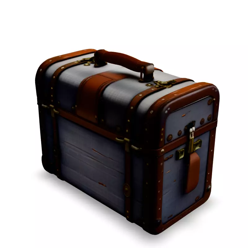 Vintage Travel Trunk 3D Model Low-poly 3D model_5