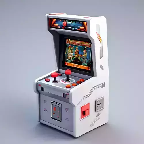 Retro Arcade Cabinet Game Asset Low-poly 3D model
