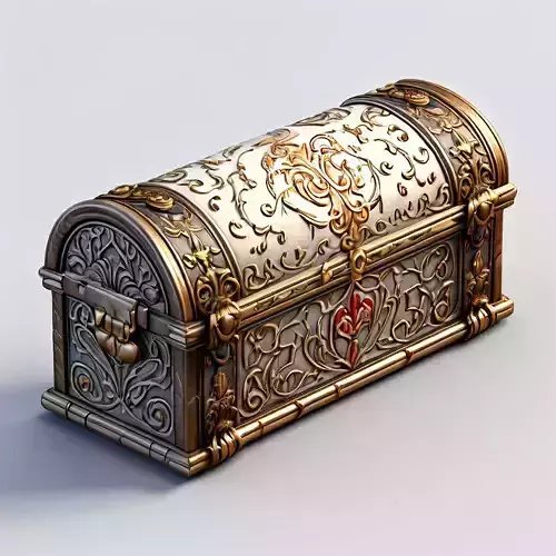 Ornate Treasure Chest 3D Model Low-poly 3D model