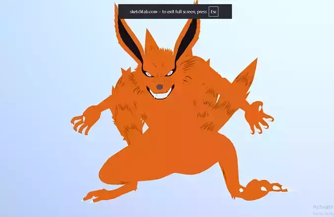 KURAMA Aerial Blast Animated 3D model