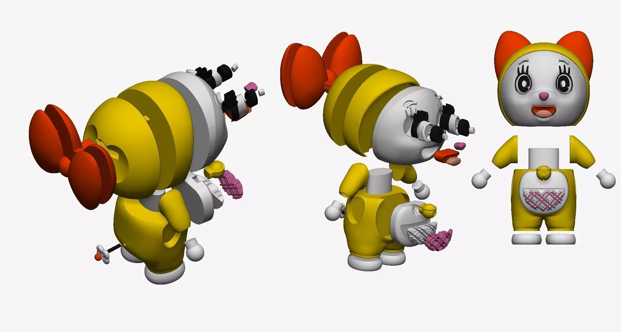 Dorami  Two Emoji  MULTIPARTS AND 3MF  3D print model_8