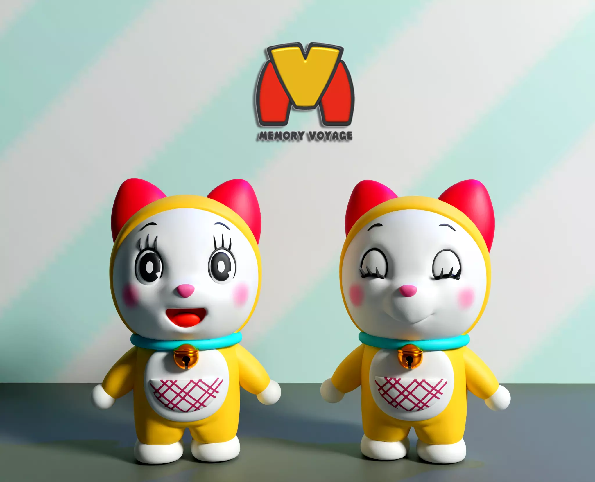 Dorami  Two Emoji  MULTIPARTS AND 3MF  3D print model_0