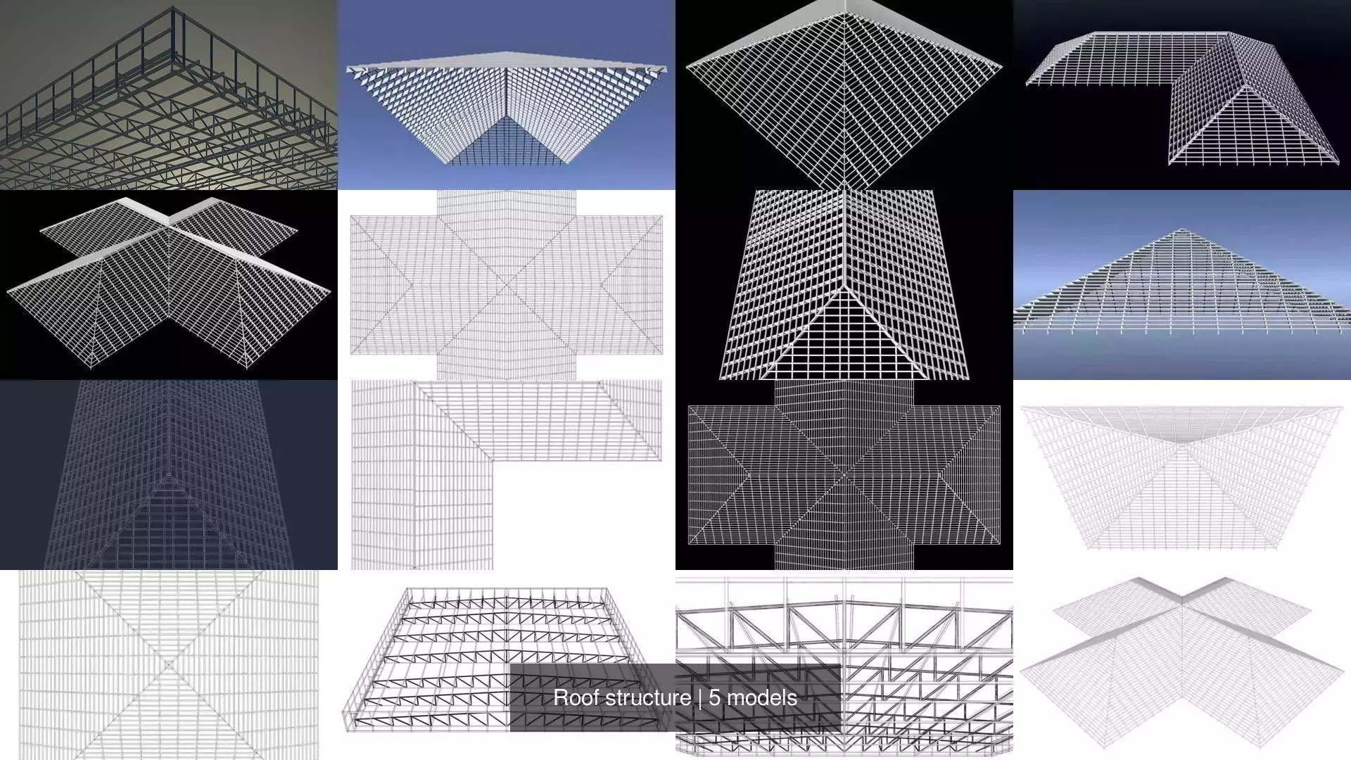 Roof structure 3D Model Collection_1