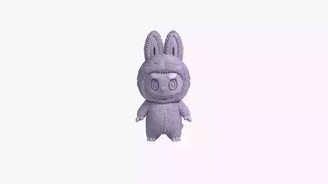Labubu Keychain and Charm 3D Print Model Printable STL File