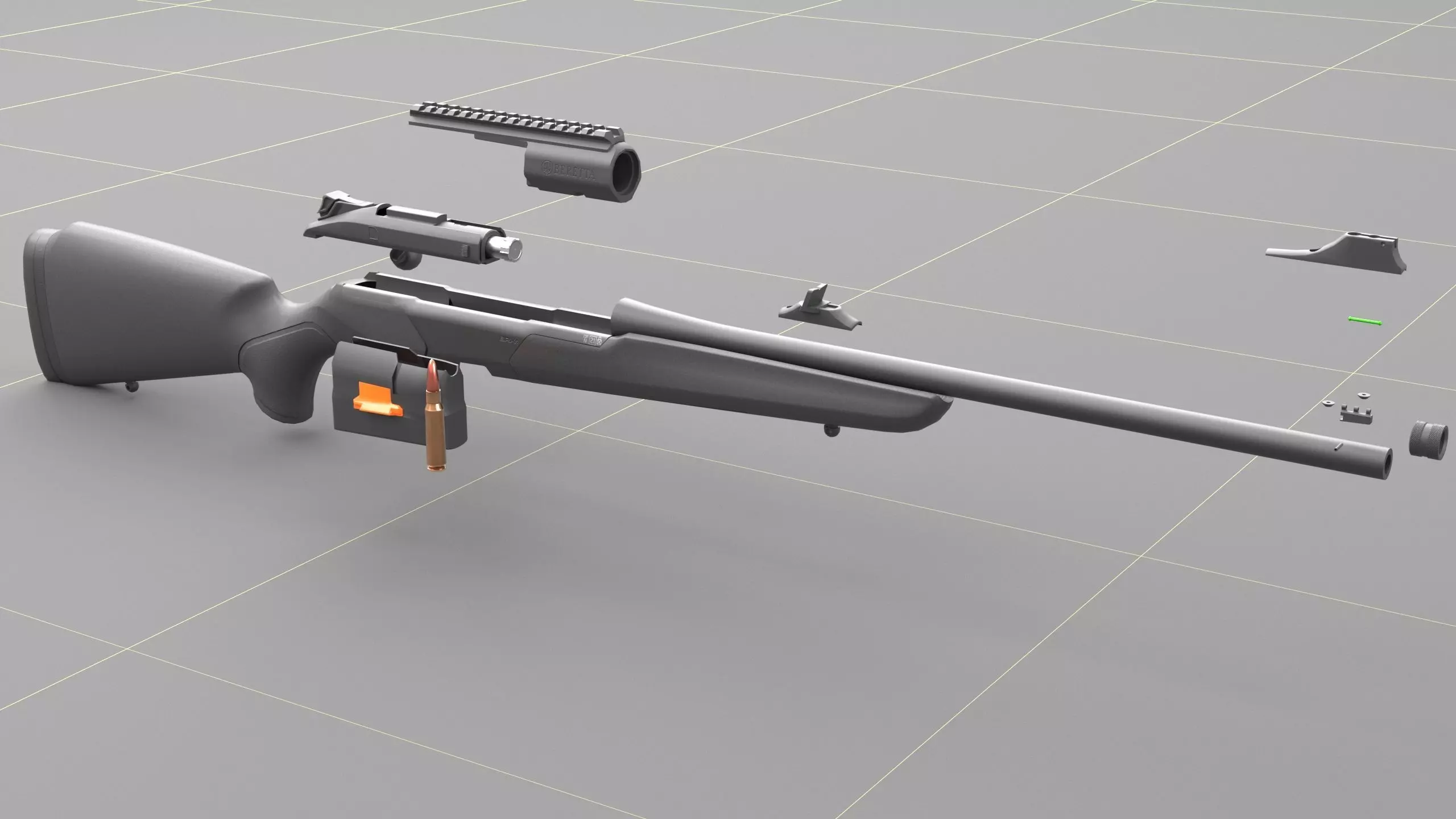 Beretta BRX-1 Low-poly 3D model_13