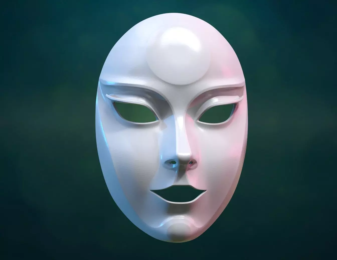 Female woman Mask PBR Low-poly 3D model_10