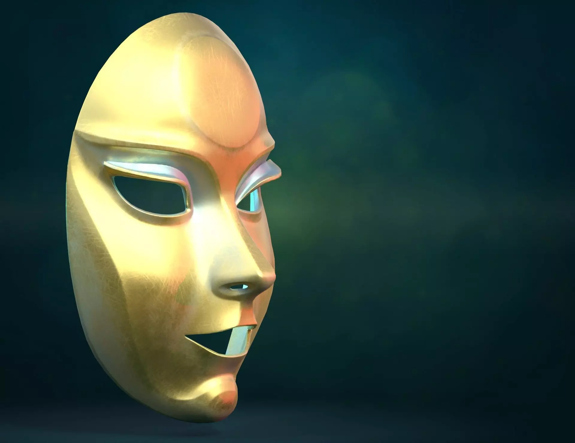 Female woman Mask PBR Low-poly 3D model_3