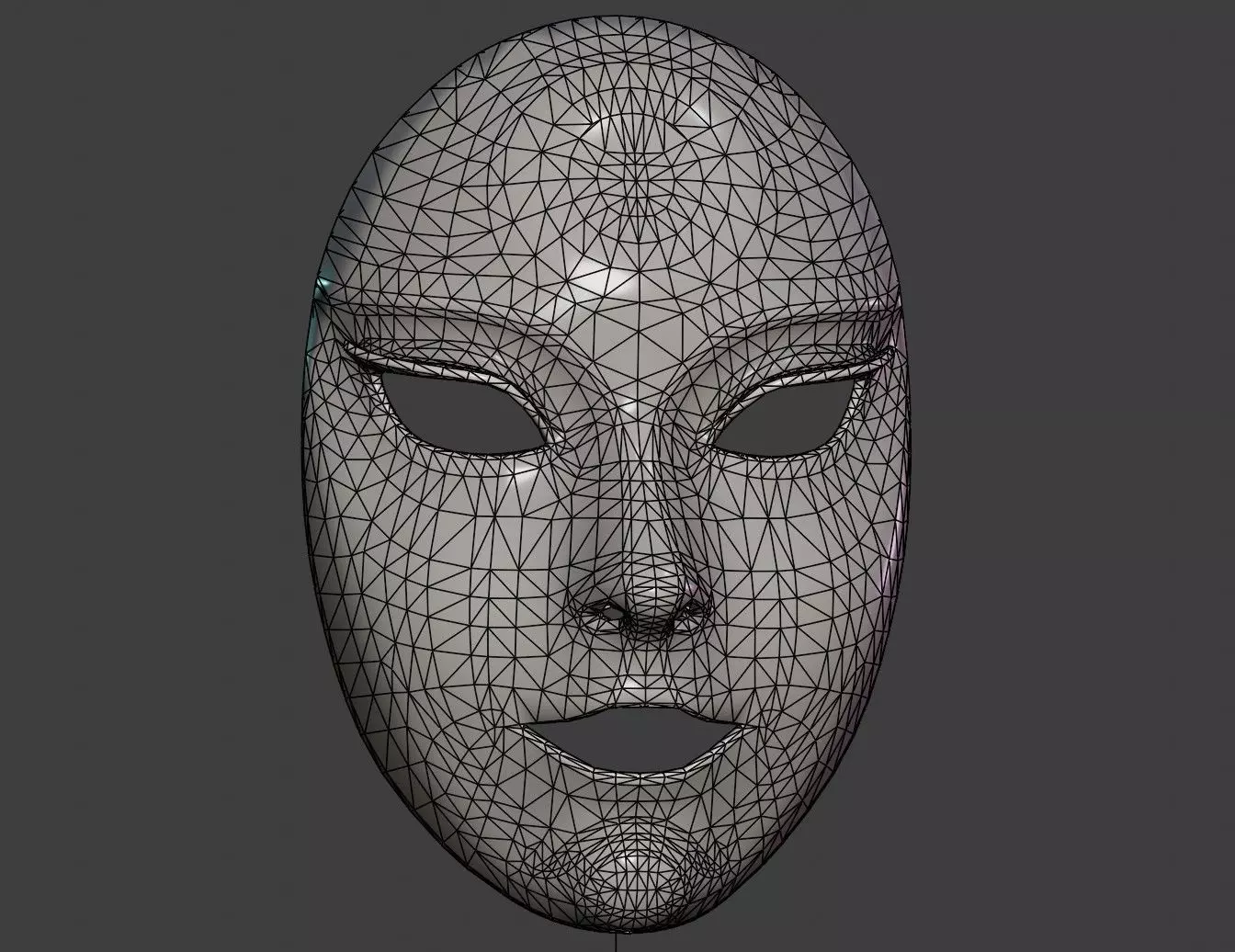 Female woman Mask PBR Low-poly 3D model_12