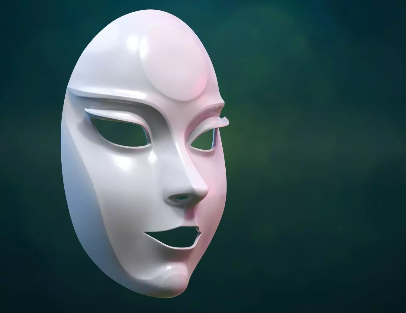 Female woman Mask PBR Low-poly 3D model_11