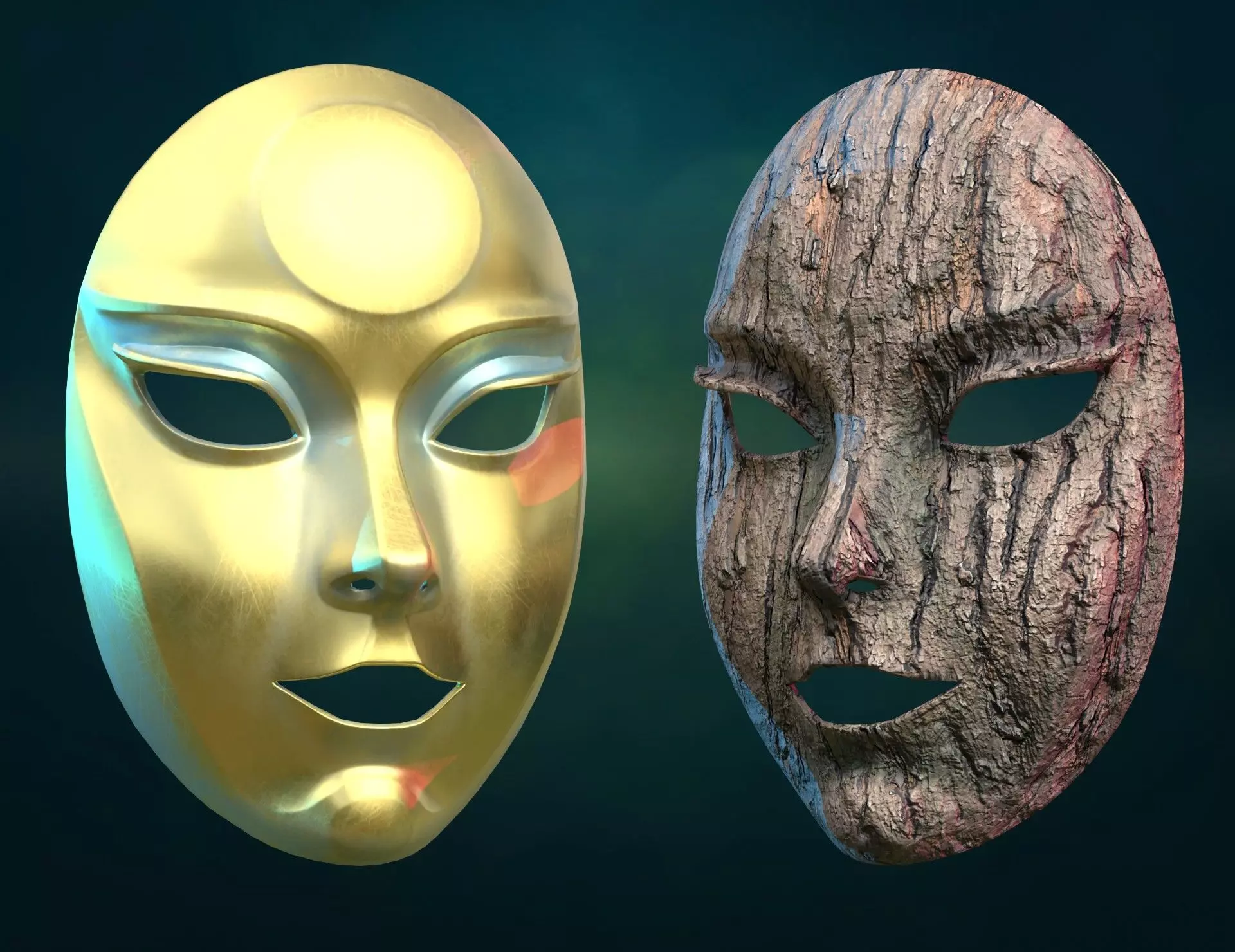 Female woman Mask PBR Low-poly 3D model_0