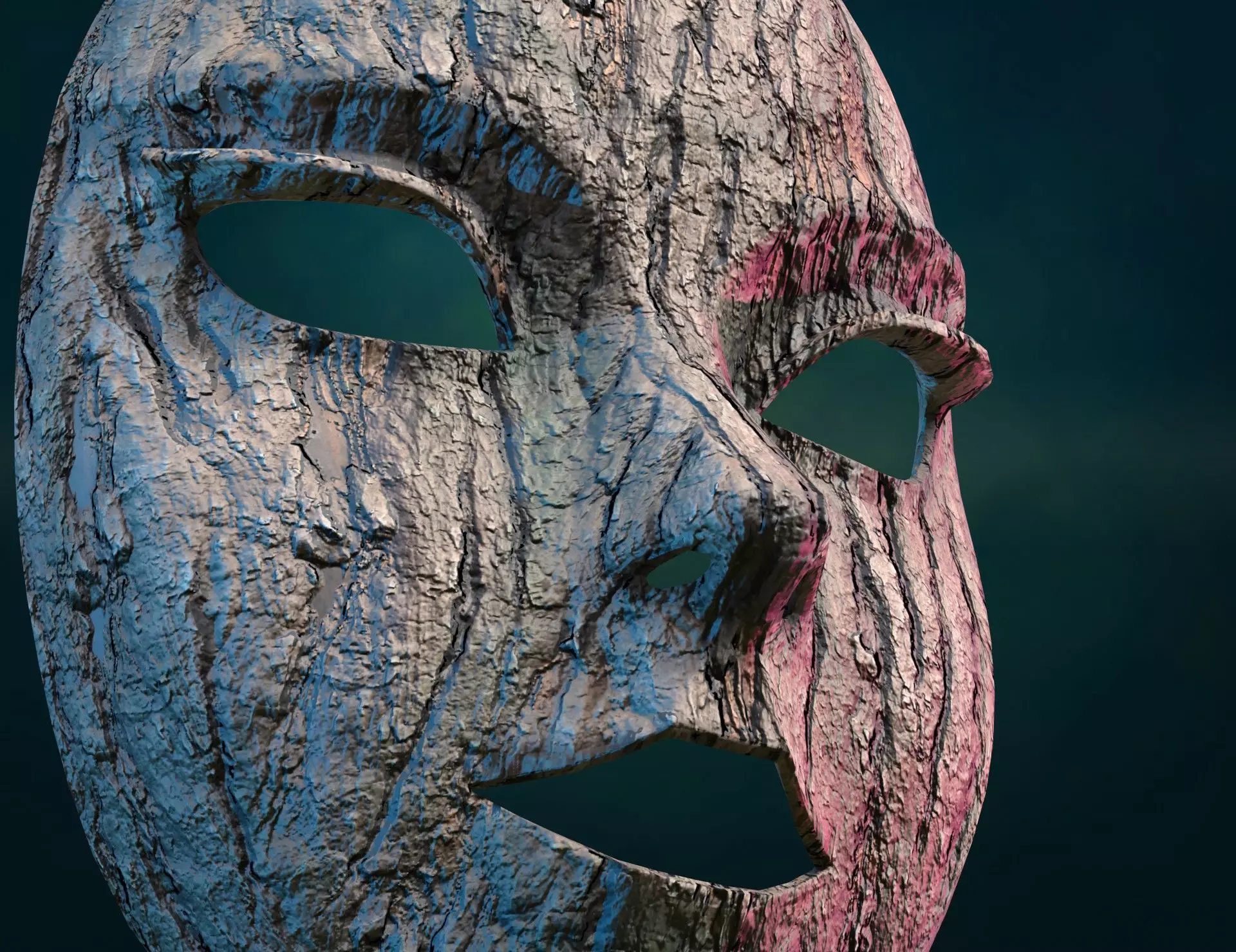 Female woman Mask PBR Low-poly 3D model_7