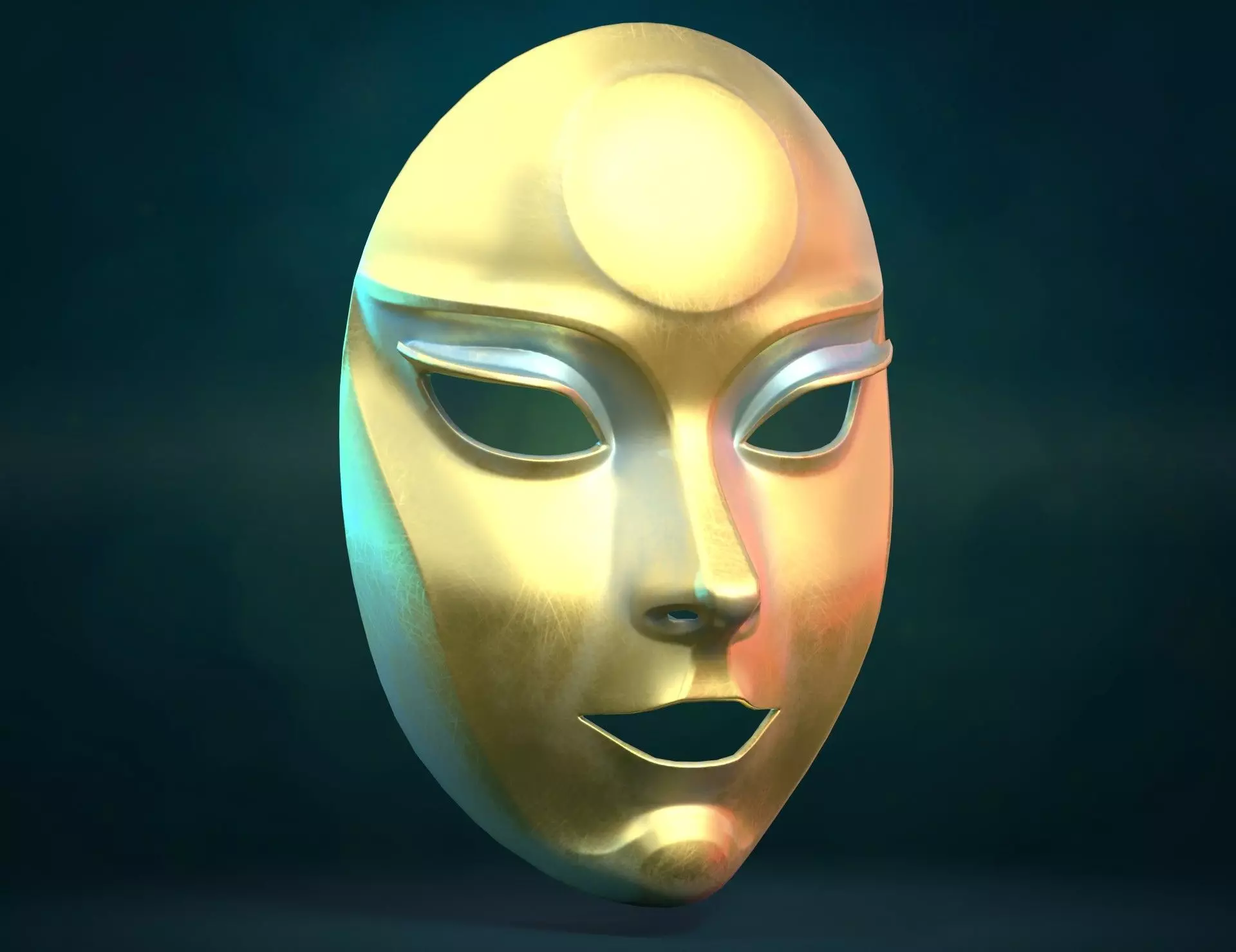 Female woman Mask PBR Low-poly 3D model_2