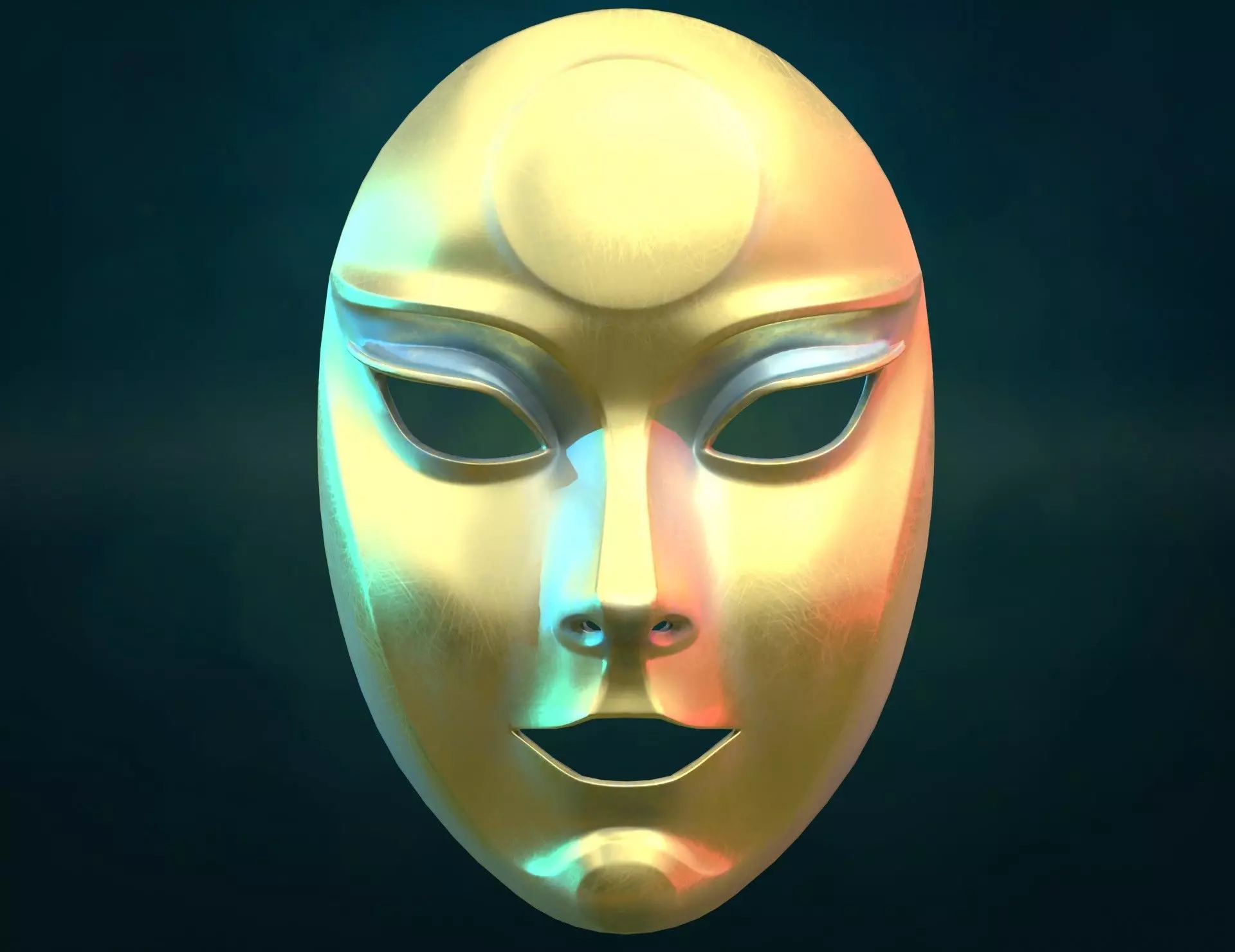 Female woman Mask PBR Low-poly 3D model_9