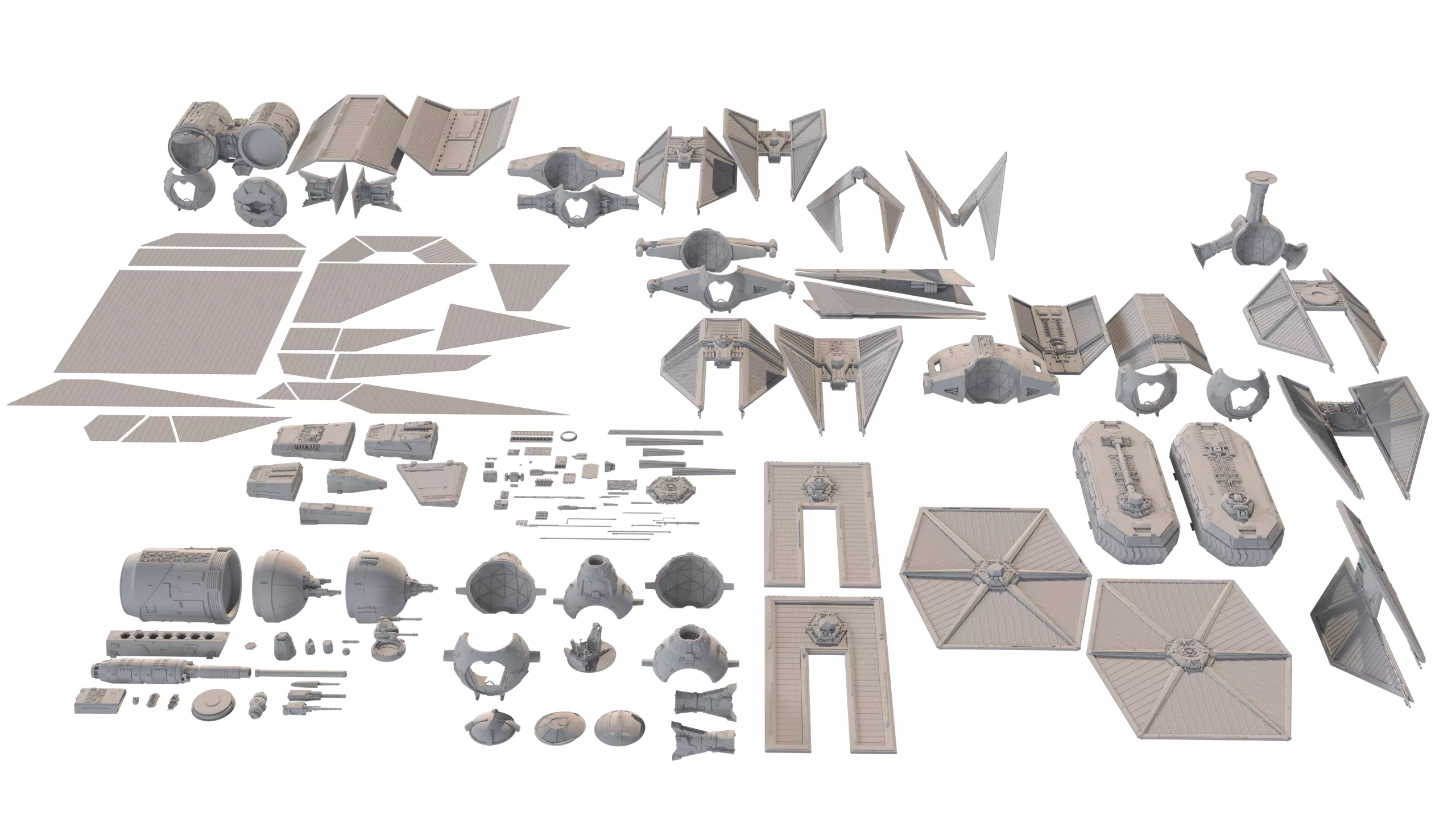 TIE Starfighter Kit Bash Set - 3D Print 3D print model_1