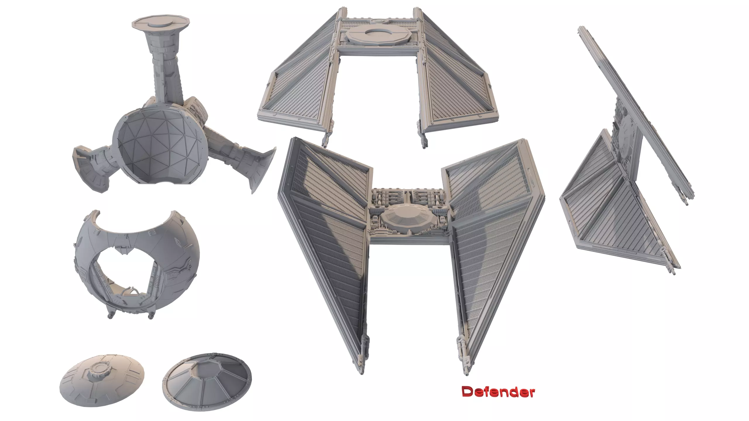 TIE Starfighter Kit Bash Set - 3D Print 3D print model_19