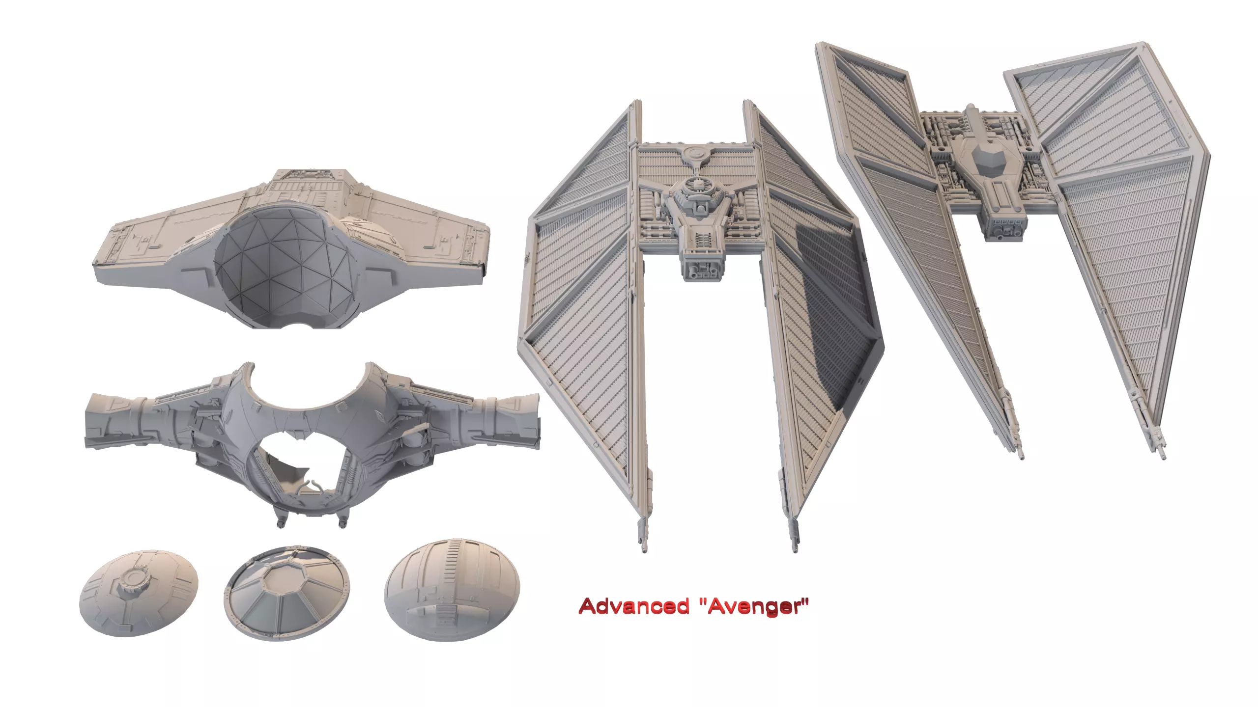 TIE Starfighter Kit Bash Set - 3D Print 3D print model_17