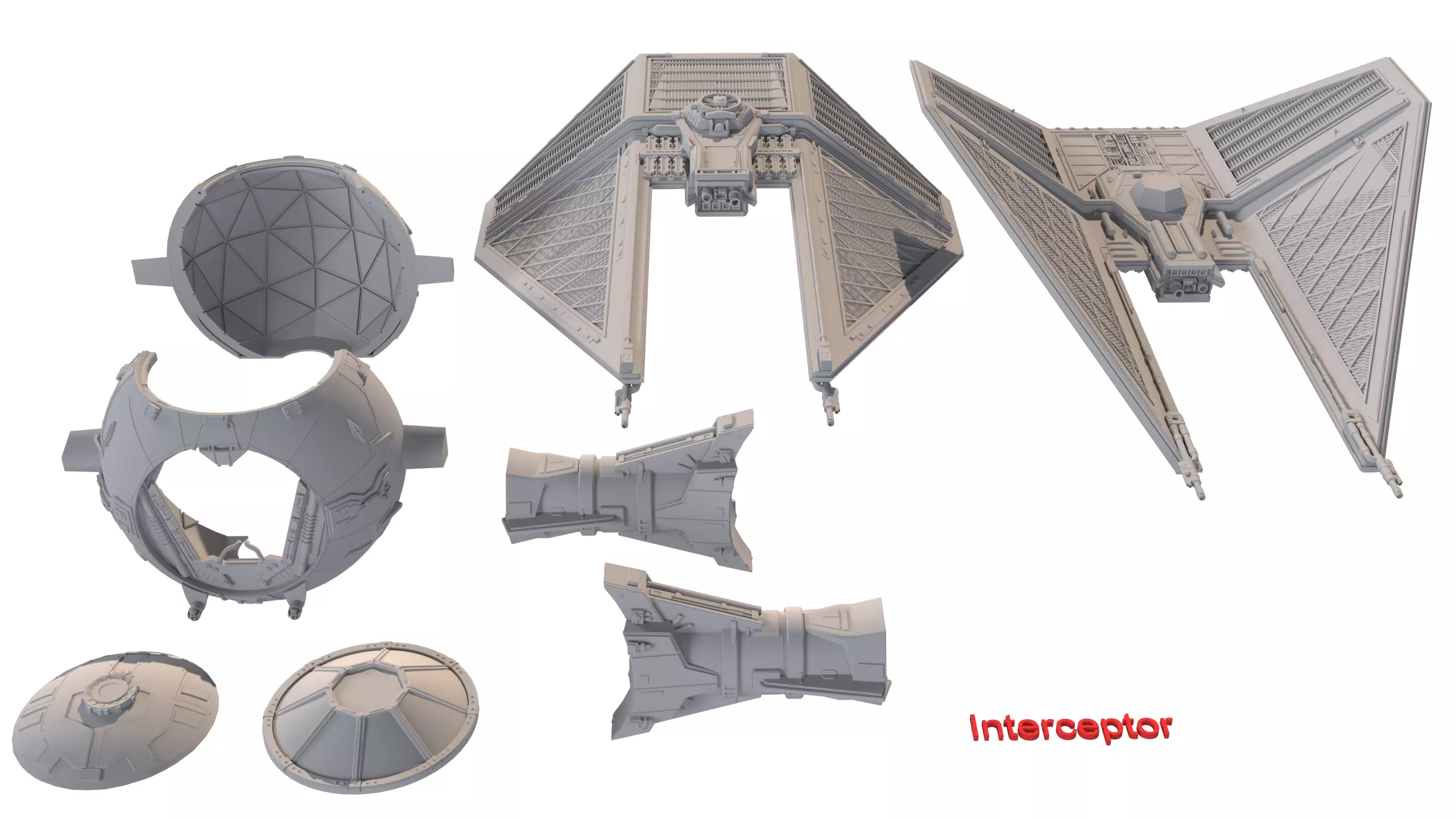 TIE Starfighter Kit Bash Set - 3D Print 3D print model_15