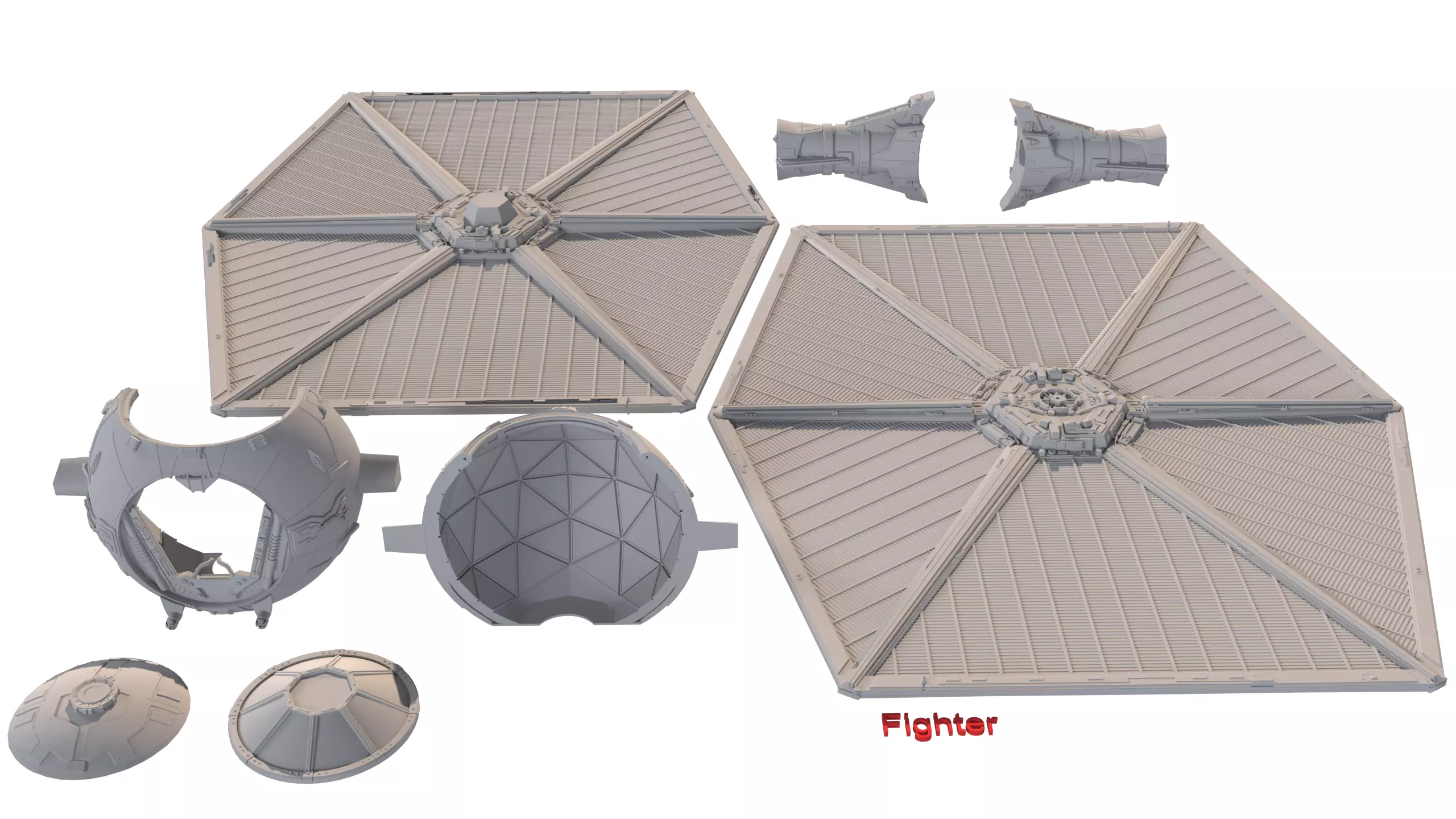 TIE Starfighter Kit Bash Set - 3D Print 3D print model_9