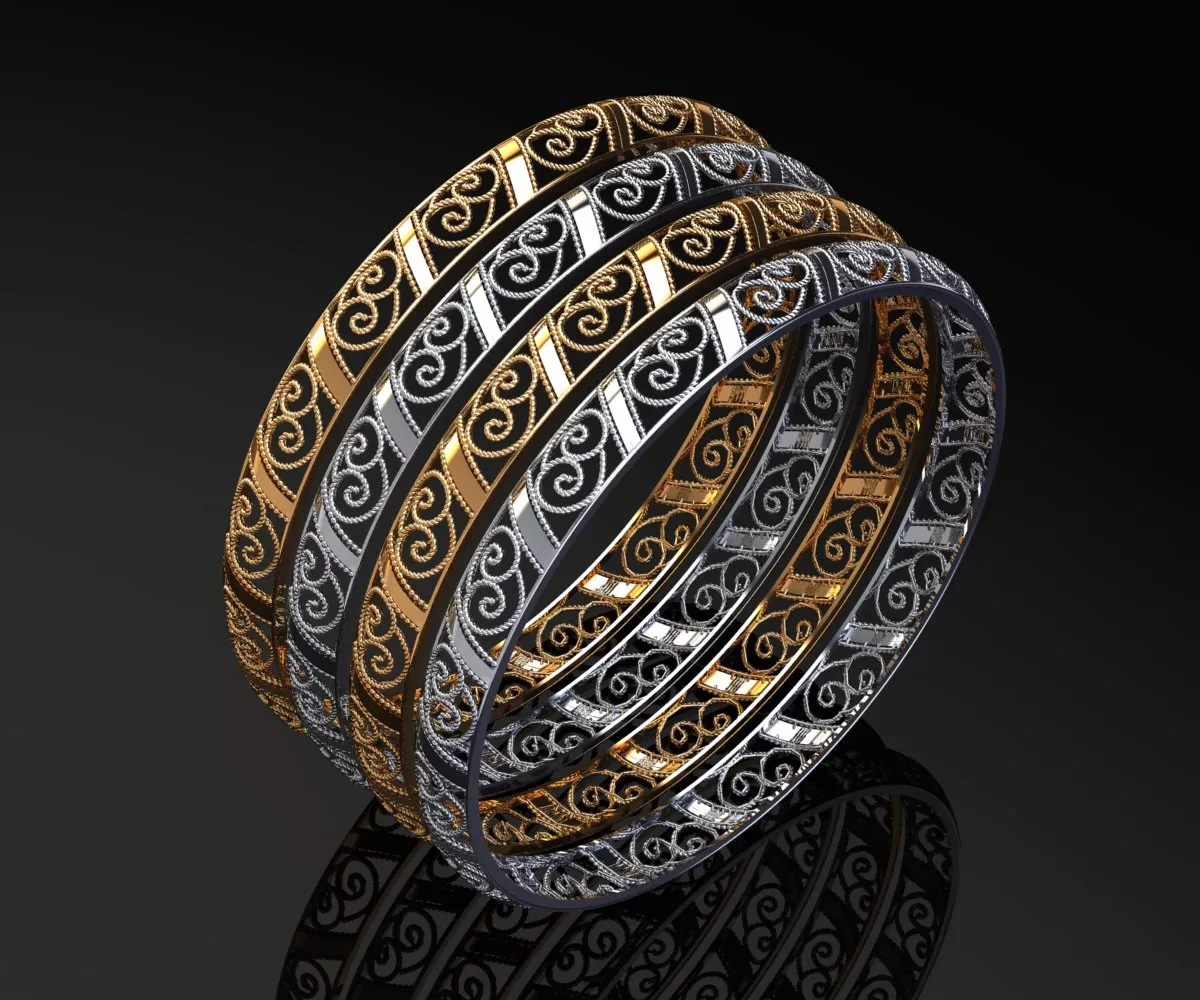 1148 Regal Filigree Delight Bangle 8gm 3D print model
