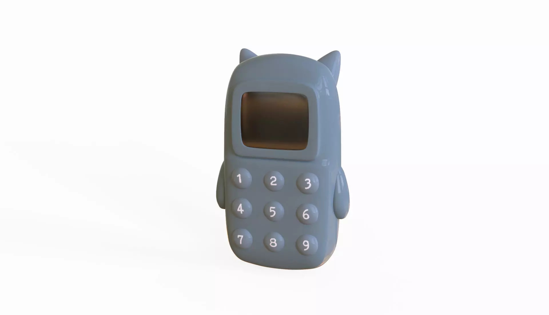 Wolf Phone Toy Low-poly 3D model_0