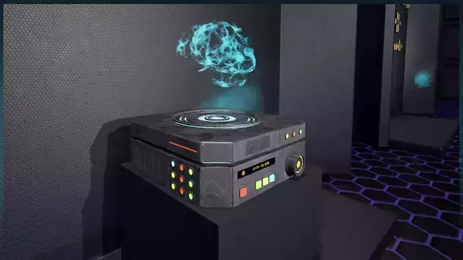 Hologram Brain Low-poly 3D model