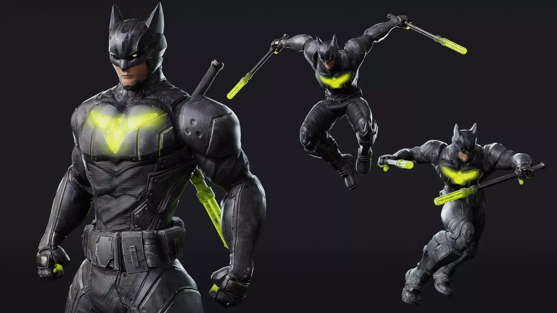 Male Superhero Game Character - Howlman Low-poly 3D model_16