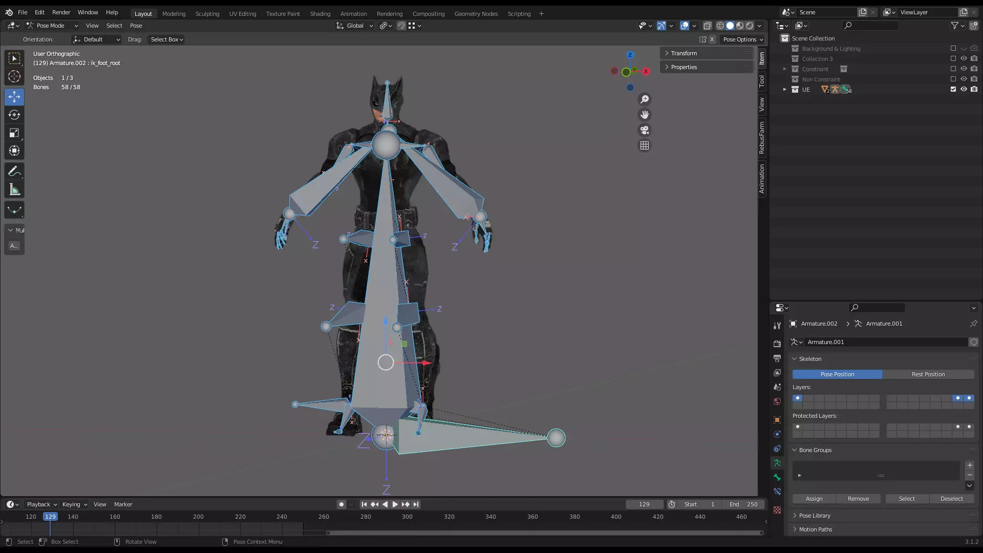 Male Superhero Game Character - Howlman Low-poly 3D model_28